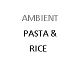 Pasta and Rice